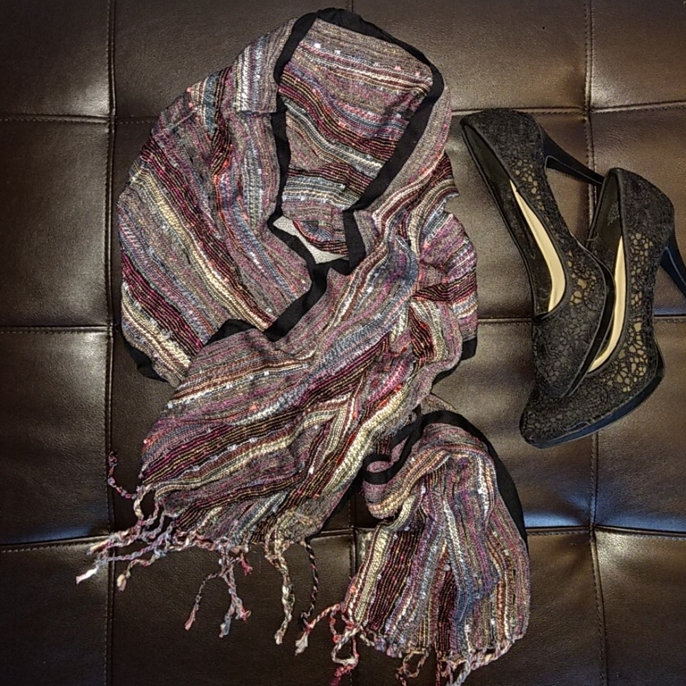Sparkly multicolored scarf